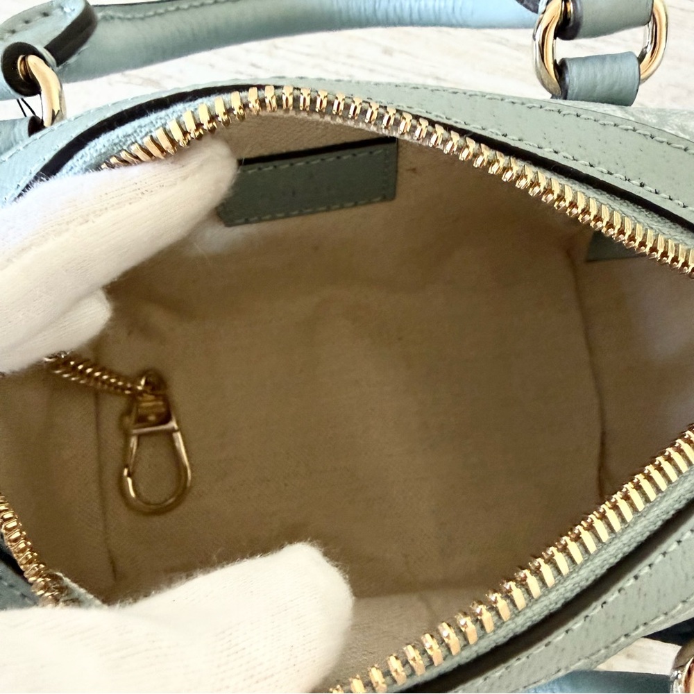 New Gucci GG Supreme mini crossbody bag with Web, blue - Picture 10 of 15